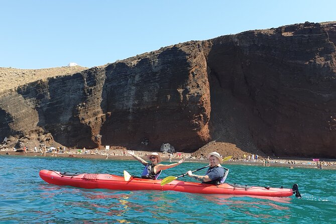 Santorini Sea Kayak - South Discovery, Small Group Incl. Sea Caves and Picnic - Sunset Kayak Tour Option