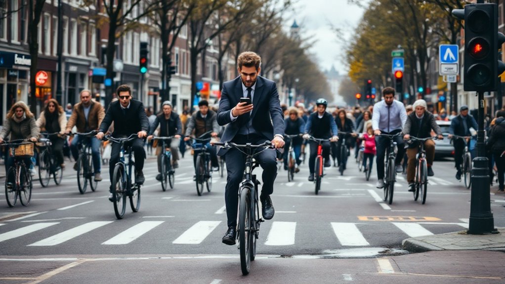 bicycles dominate amsterdam transportation