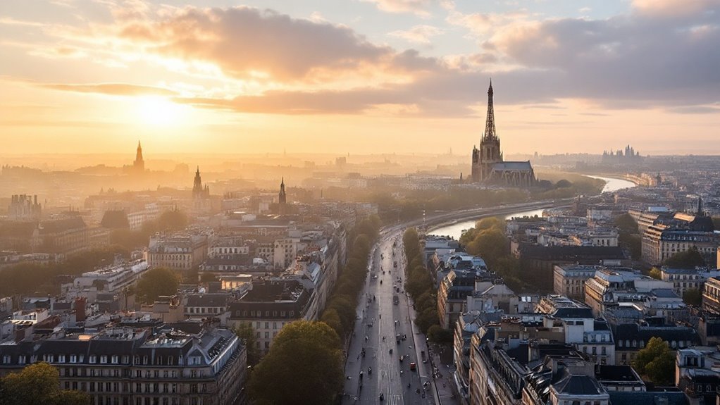 breathtaking sunrise from eiffel