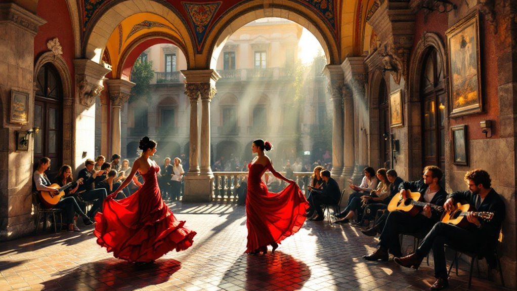 cultural performances beneath arches