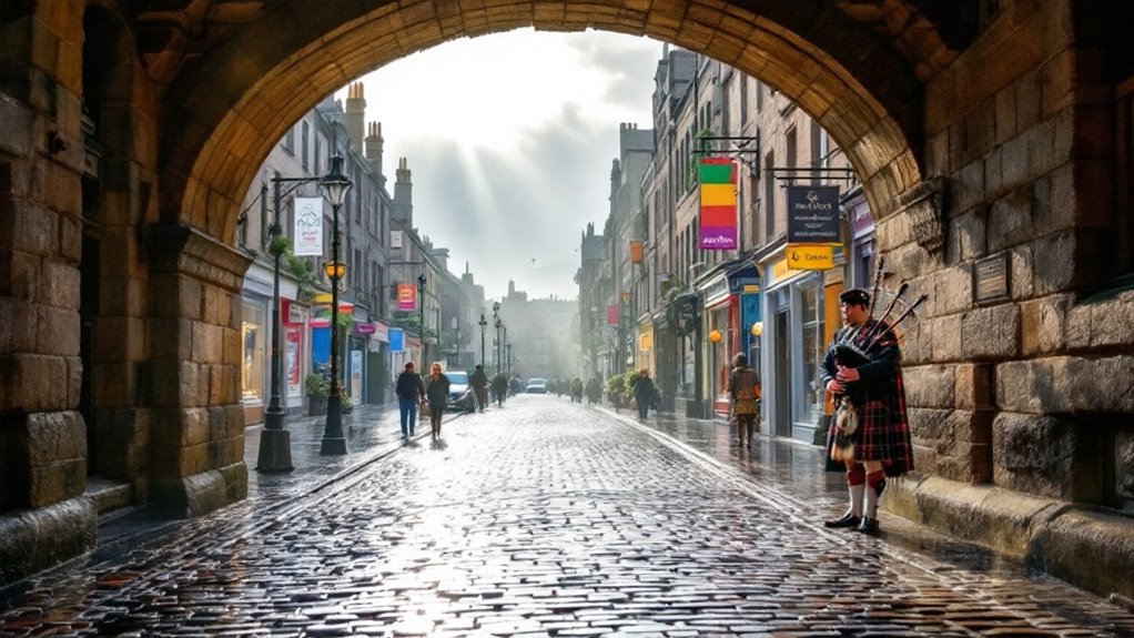 historic street in edinburgh