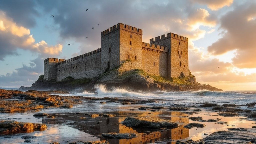 medieval stronghold by sea