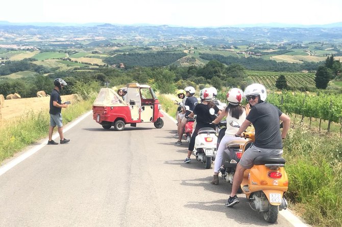 Tuscany Vespa Tour From Florence With Wine Tasting - Discovering the Charming Town of San Gimignano