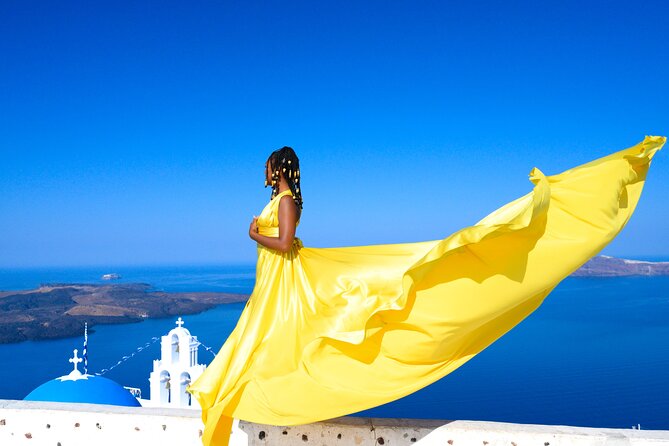 Private Flying Dress Photoshoot 2h in Santorini, Pick up Included - Pricing and Availability