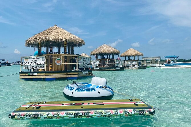 FAMOUS & ORIGINAL Destin Tikis Boat 3hr Swim Stop Sandbar Cruise - Key Points